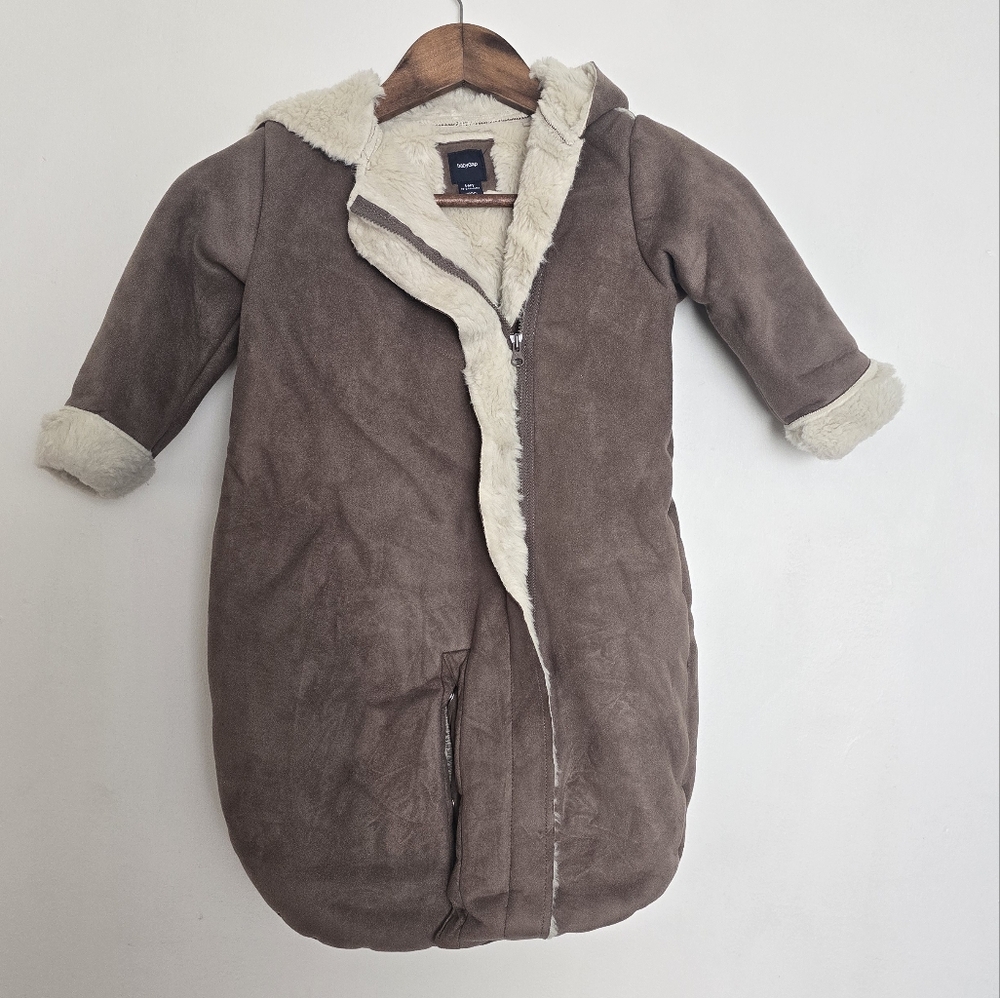 Baby Gap Brown Faux Suede Bunting Sack Unisex Warm Cozy